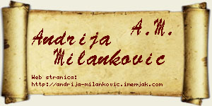 Andrija Milanković vizit kartica